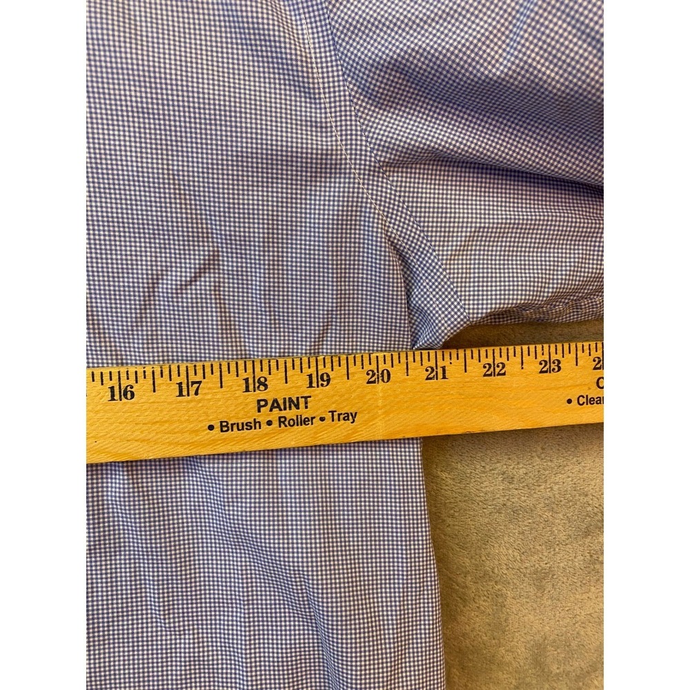Lauren Ralph Lauren Mens Blue Gingham Slim Fit Non Iron Dress Shirt 16.5 34/35 - Picture 5 of 6